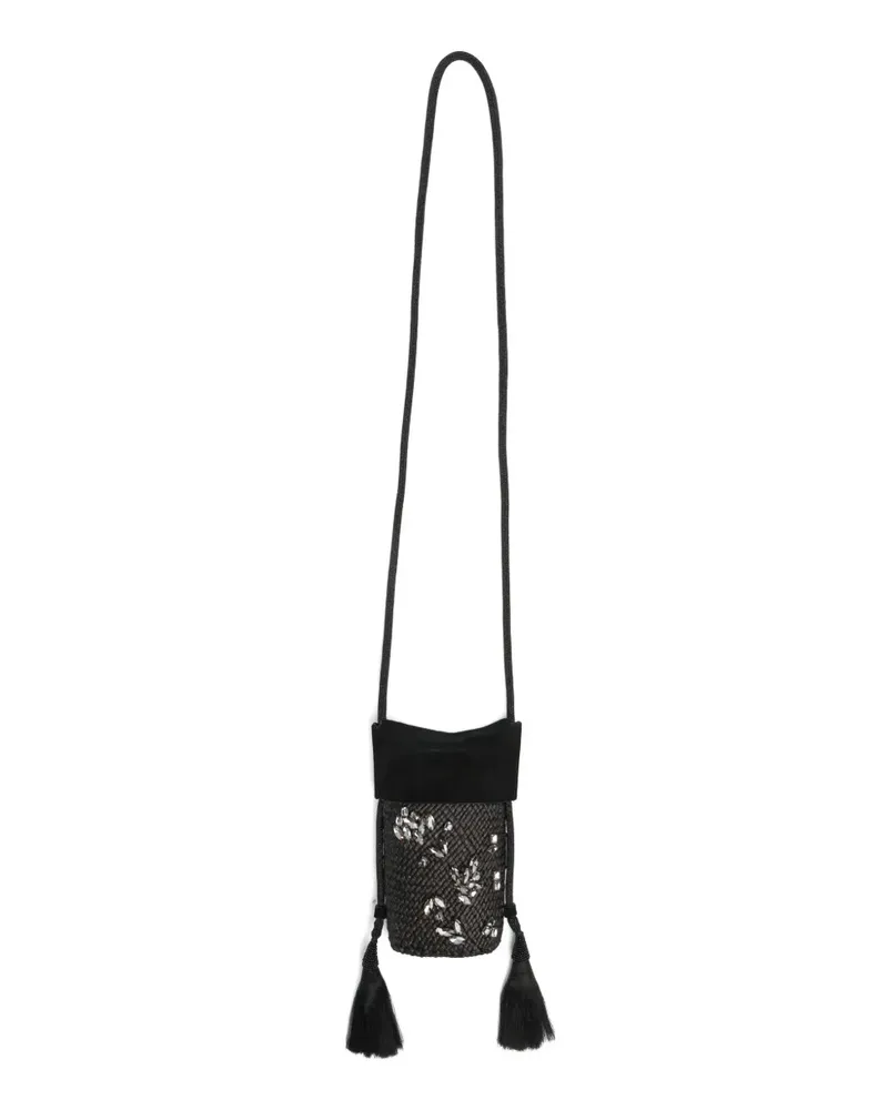 Johanna Ortiz crystal-embellished tassel-detail cross body bag - Schwarz Schwarz