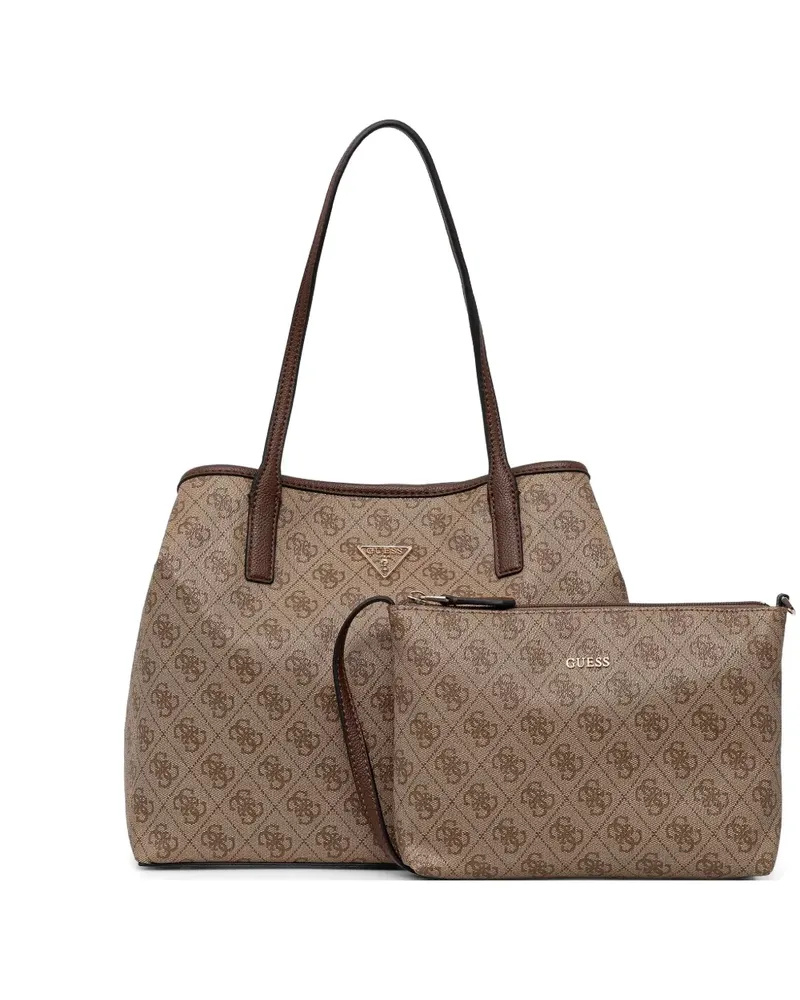 Guess Victtoria monogram-print shoulder bag - Nude Nude