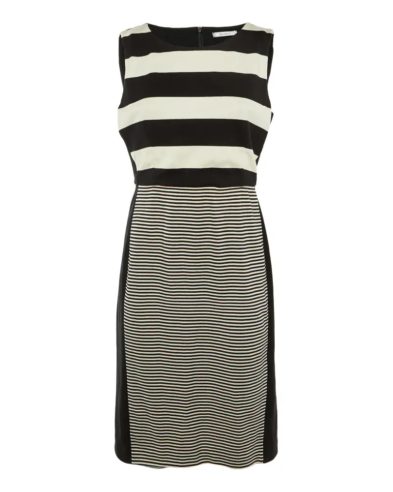 Max Mara Gestreiftes Strickkleid - Schwarz Schwarz