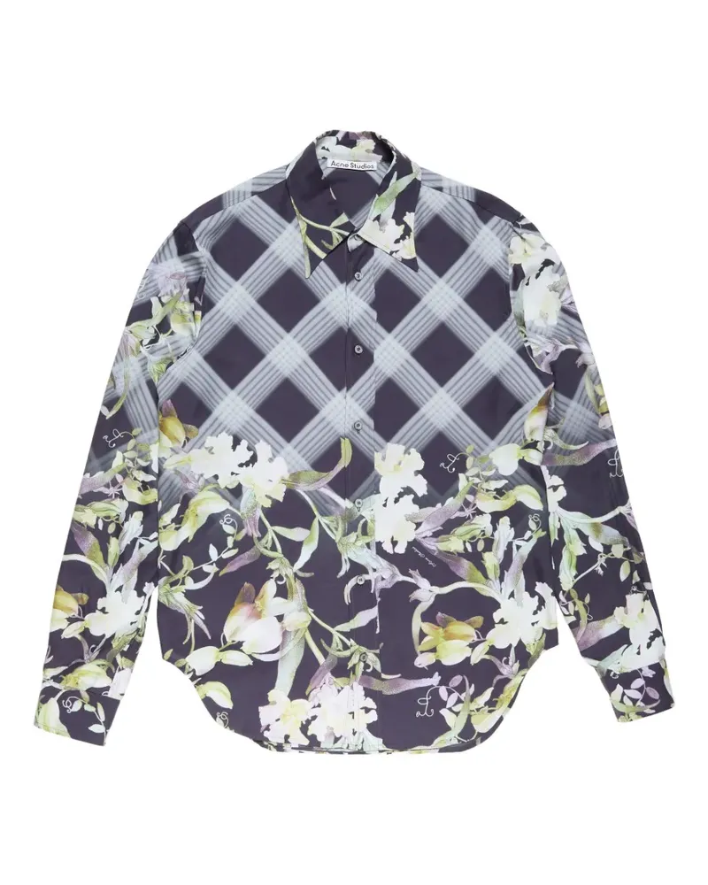 Acne Studios floral-print shirt - Blau Blau