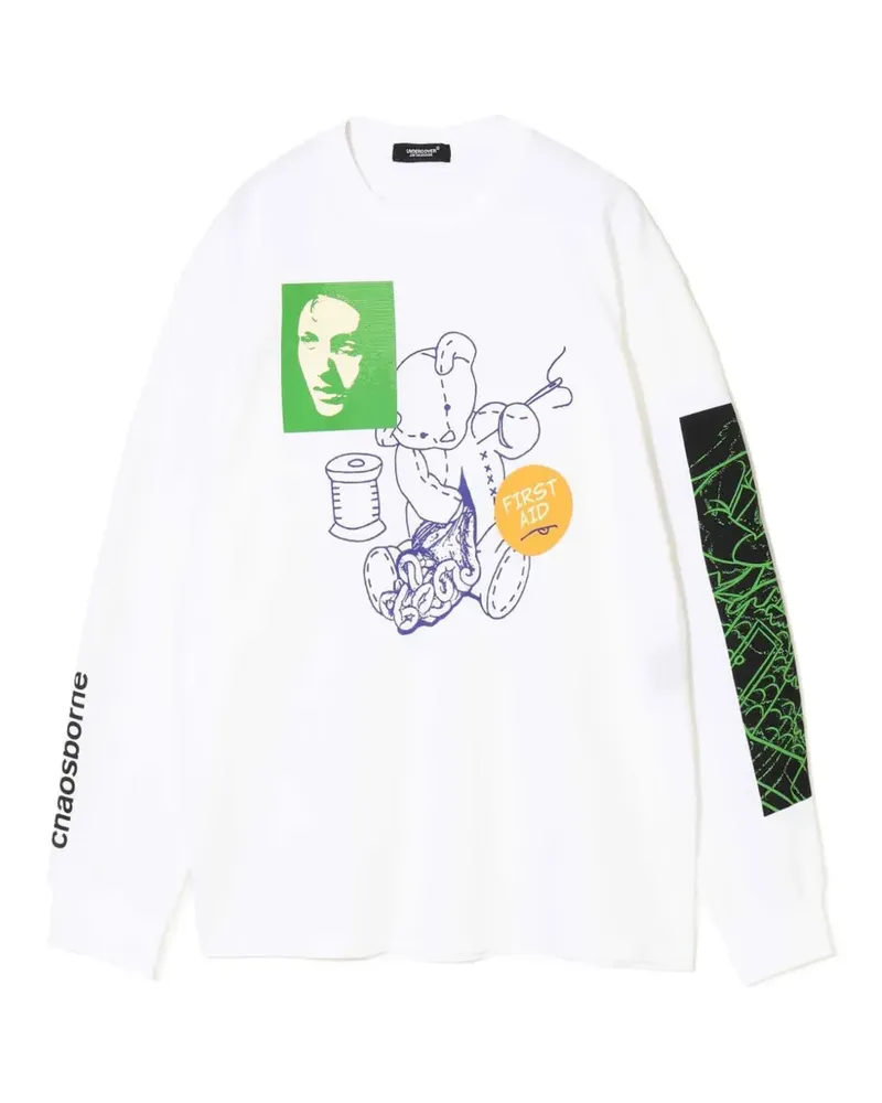 Undercover Langarmshirt mit grafischem Print - Weiß Weiß