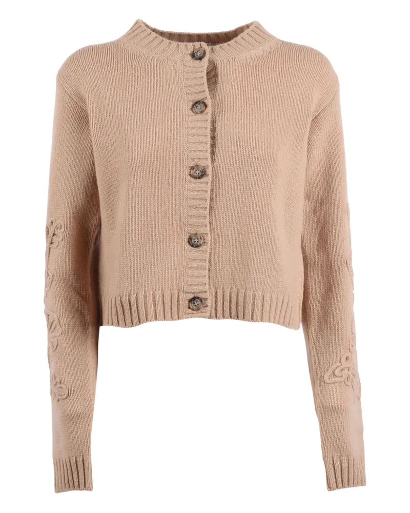 Ermanno Scervino Cardigan mit bestickten Ärmeln - Nude Nude