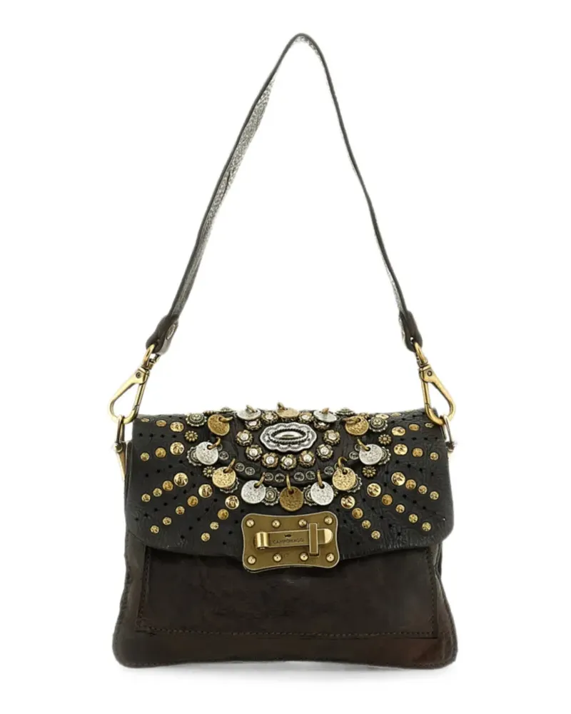 Campomaggi Agnese stud-embellished coin-detail shoulder bag - Braun Braun