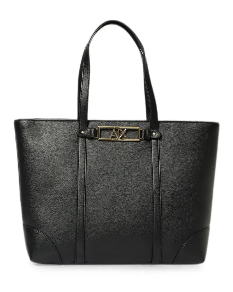 Emporio Armani Tote Bag mit gekörntem Effekt - Schwarz Schwarz