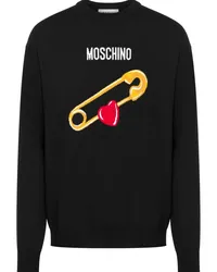 Moschino Gestrickter Intarsien-Pullover Schwarz