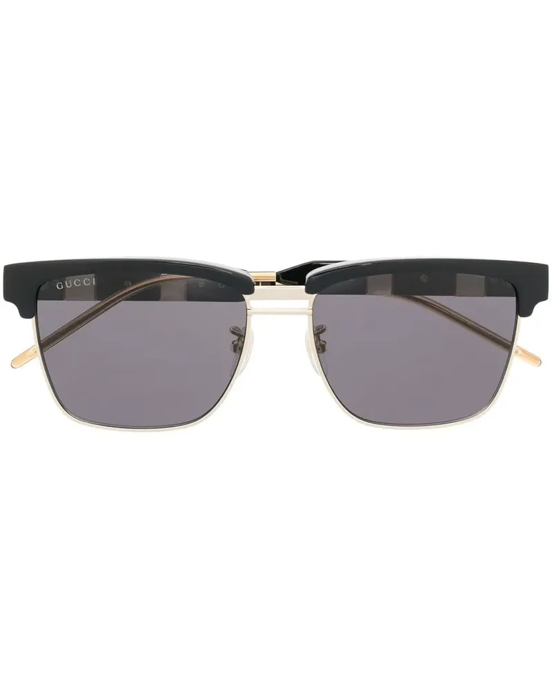 Gucci Sonnenbrille mit eckigem Gestell - Schwarz Schwarz