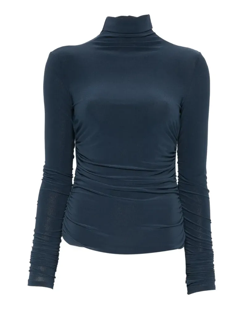 Patrizia Pepe Drapiertes Rollkragenoberteil - Blau Blau