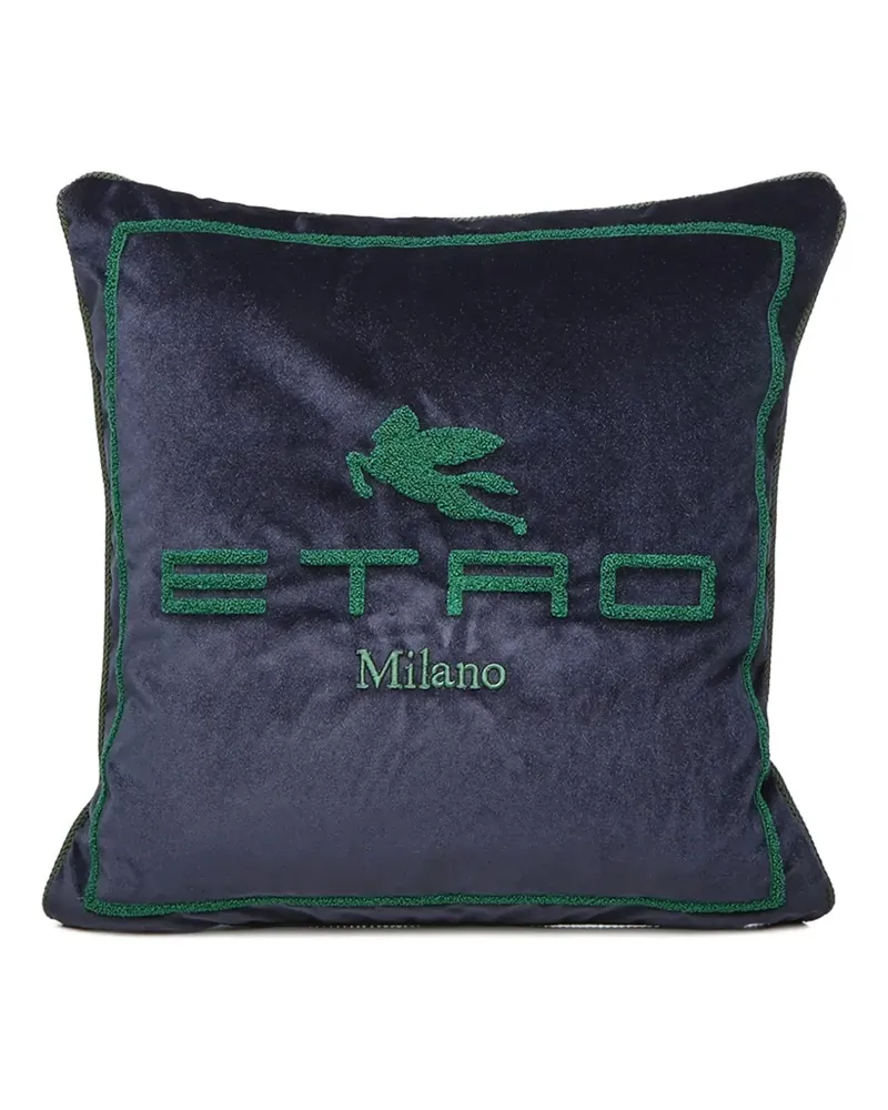 Etro Kissen mit Logo-Stickerei (45cm x 45cm) - Blau Blau