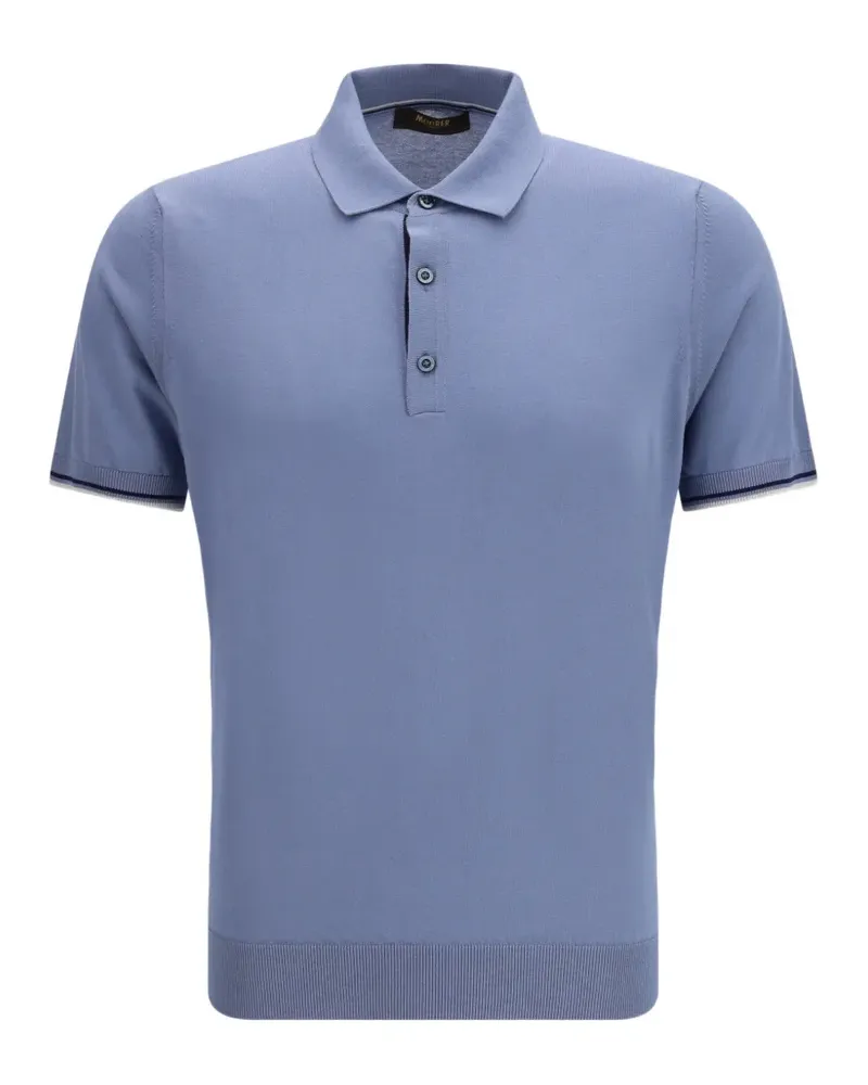 MOORER Klassisches Poloshirt - Blau Blau