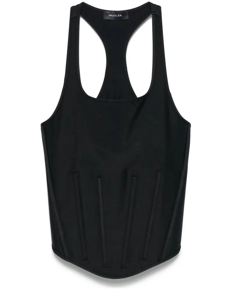 Thierry Mugler Top mit Corsage - Schwarz Schwarz