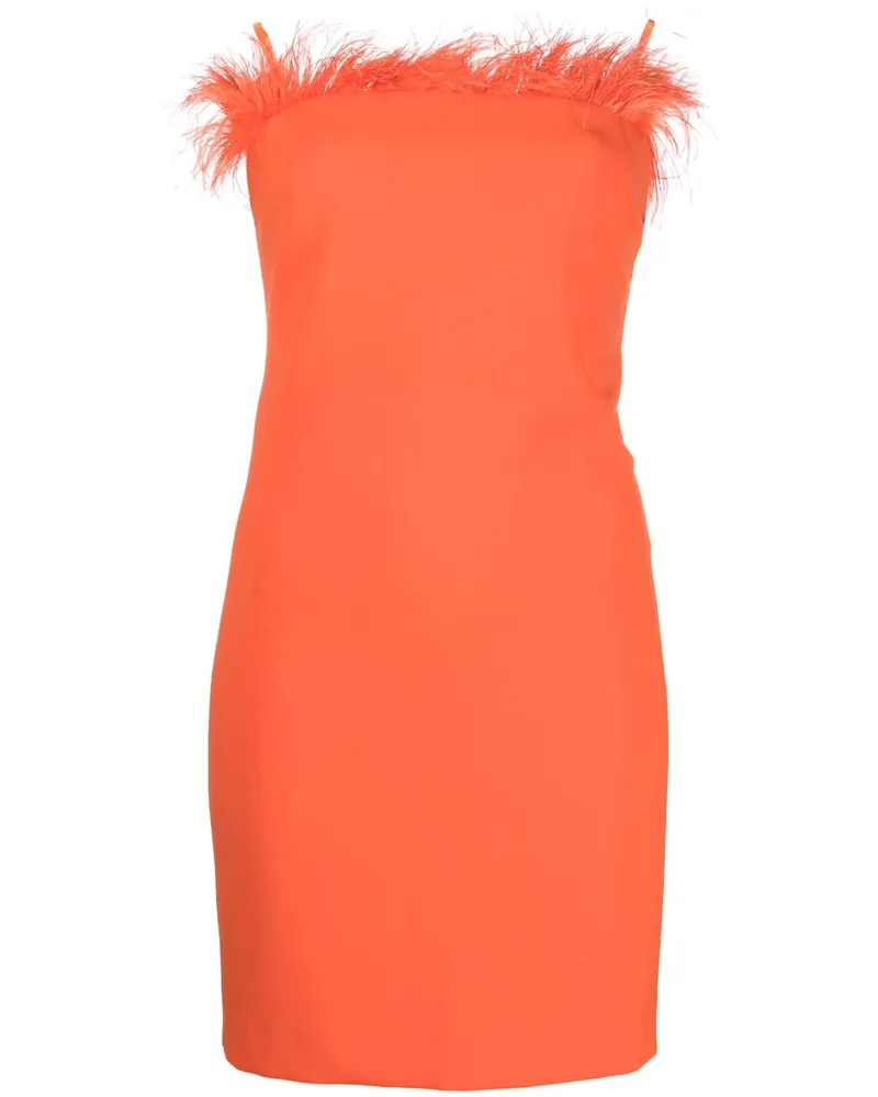 Patrizia Pepe Midikleid mit Federn - Orange Orange