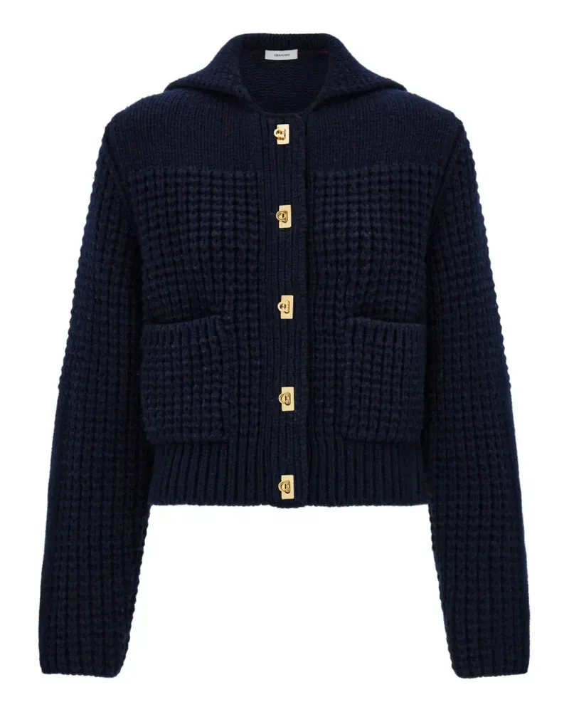 Ferragamo Strickjacke mit Gancini-Knöpfen - Blau Blau