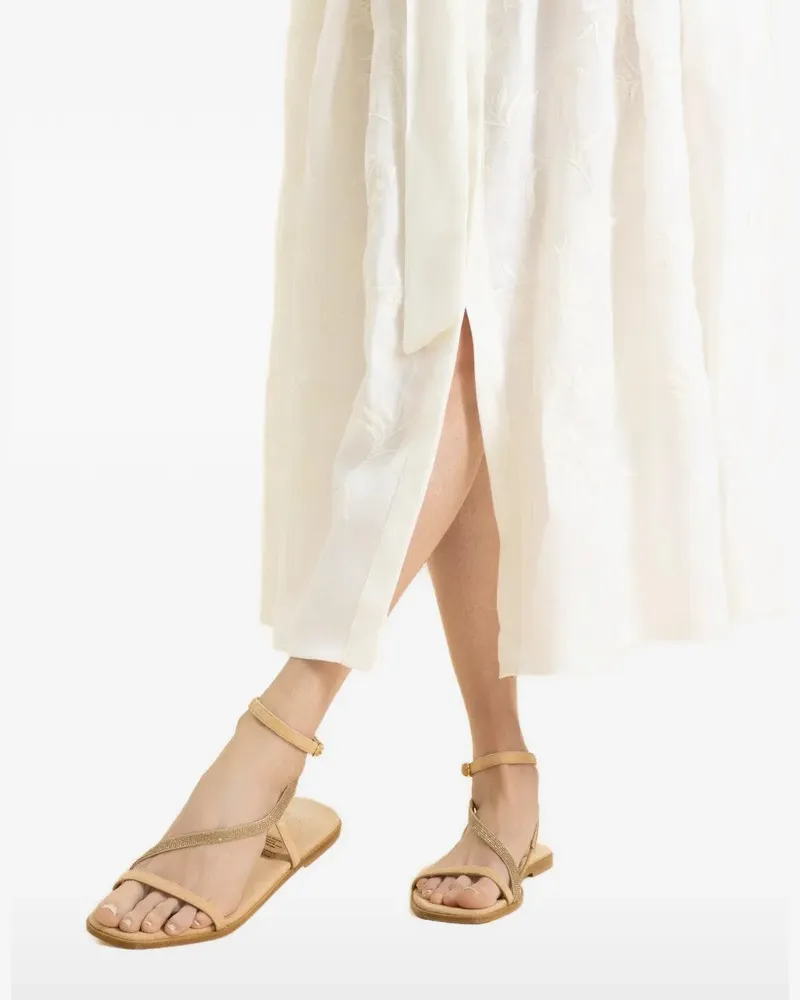 Eleventy crystal-wrap sandals - Nude Nude