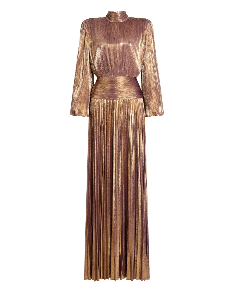 Retrofête Brienna Maxikleid mit Falten - Gold Gold