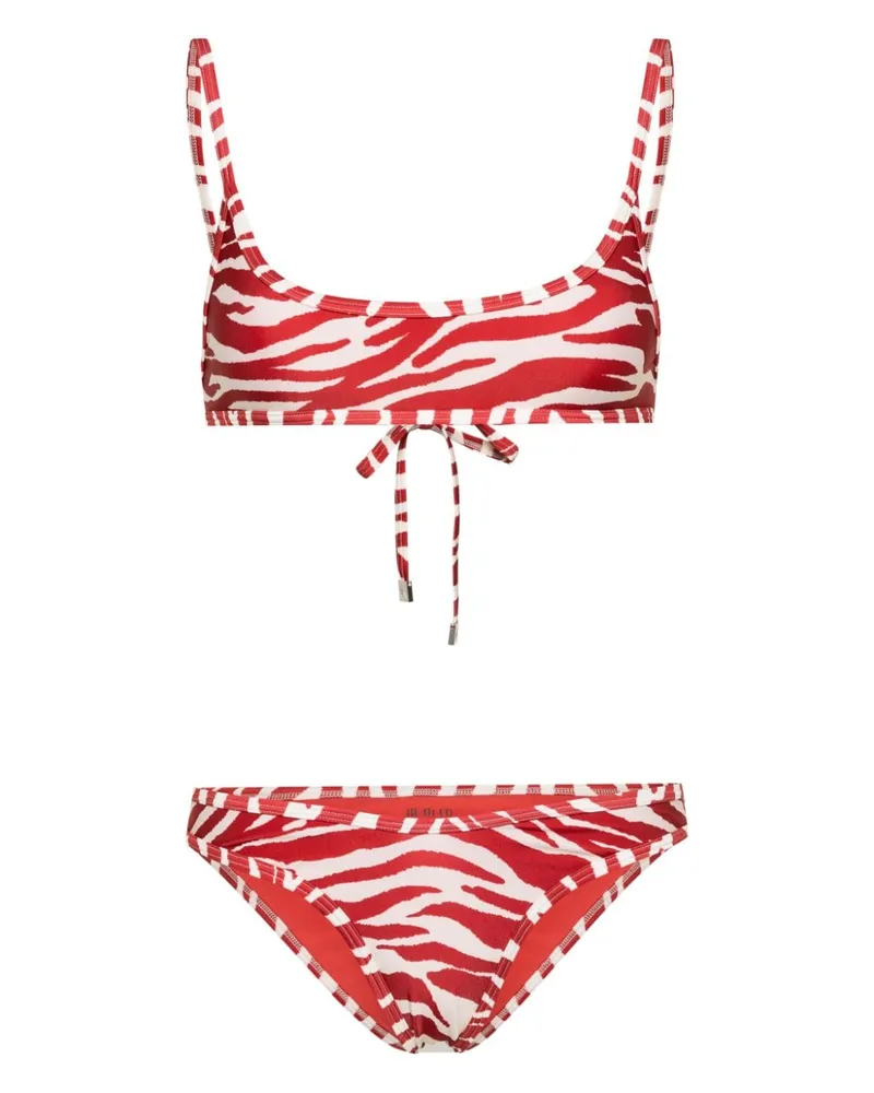 ATTICO Bikini mit abstraktem Print Rot