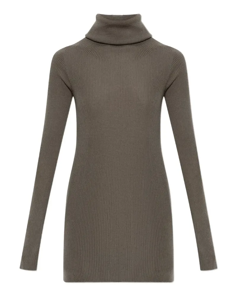 Rick Owens Geripptes Tube Rollkragenoberteil - Grau Grau