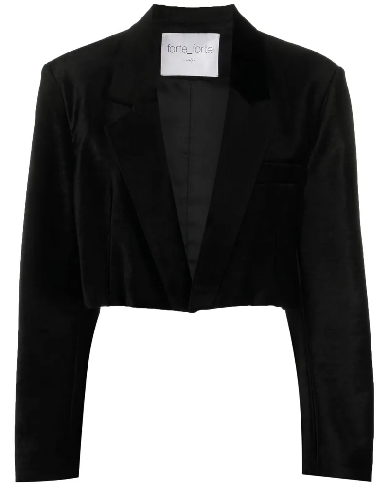 forte_forte open-front cropped velvet blazer Schwarz