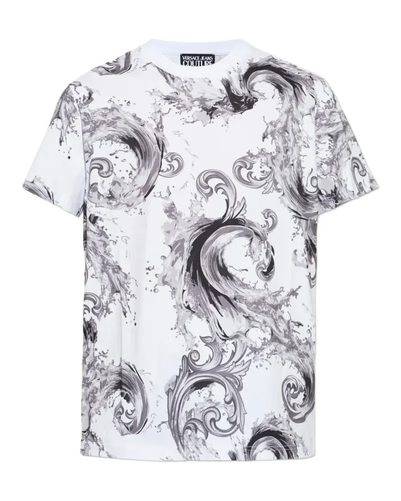 Versace Jeans T-Shirt mit "Barocco"-Print - Weiß Weiß