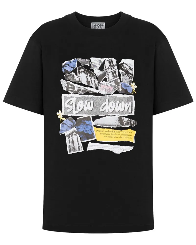 Moschino Slow Down Archive T-Shirt - Schwarz Schwarz