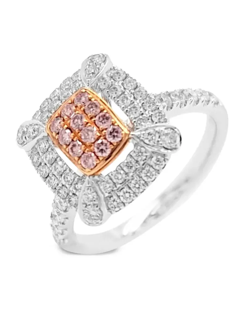 HYT Jewelry 18kt Weißgold- und Platinring mit Diamanten - Silber Silber