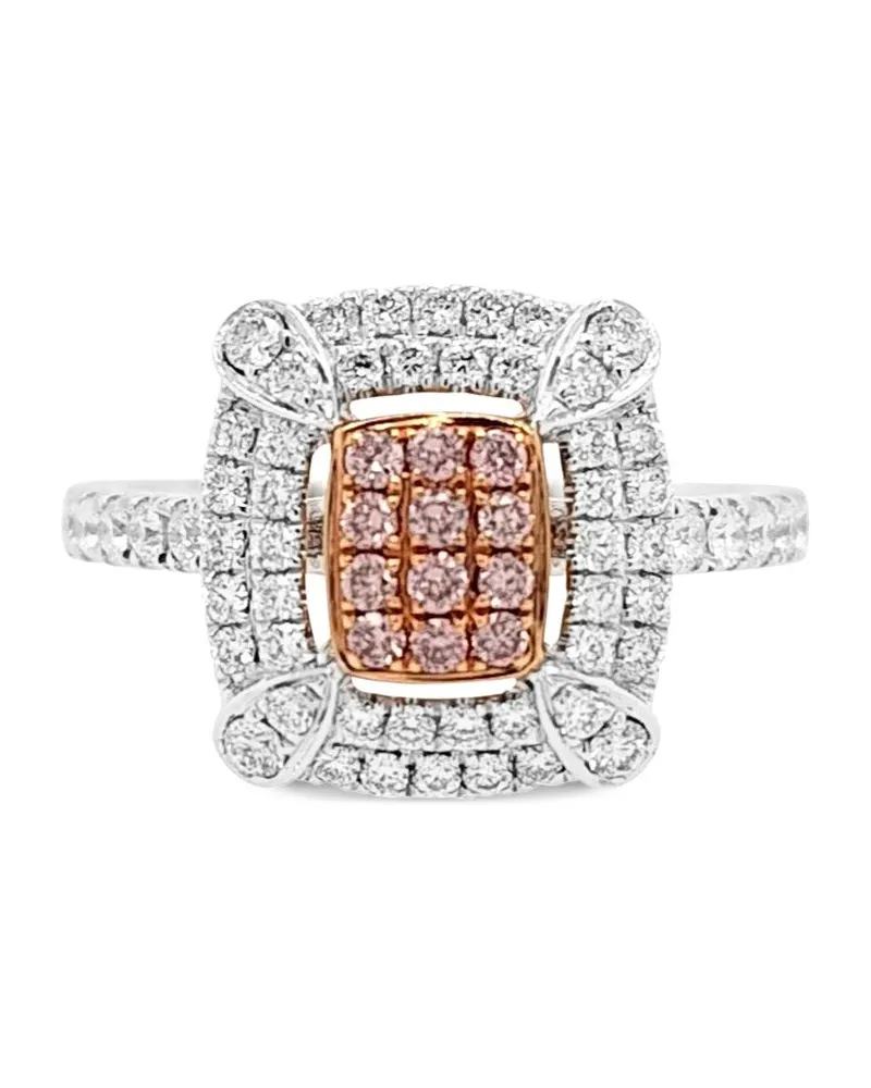 HYT Jewelry 18kt Weißgold- und Platinring mit Diamanten - Silber Silber