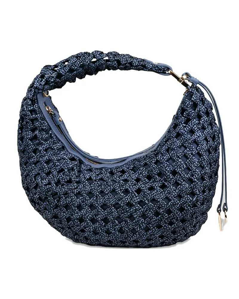 Borbonese Schultertasche aus Leder - Blau Blau