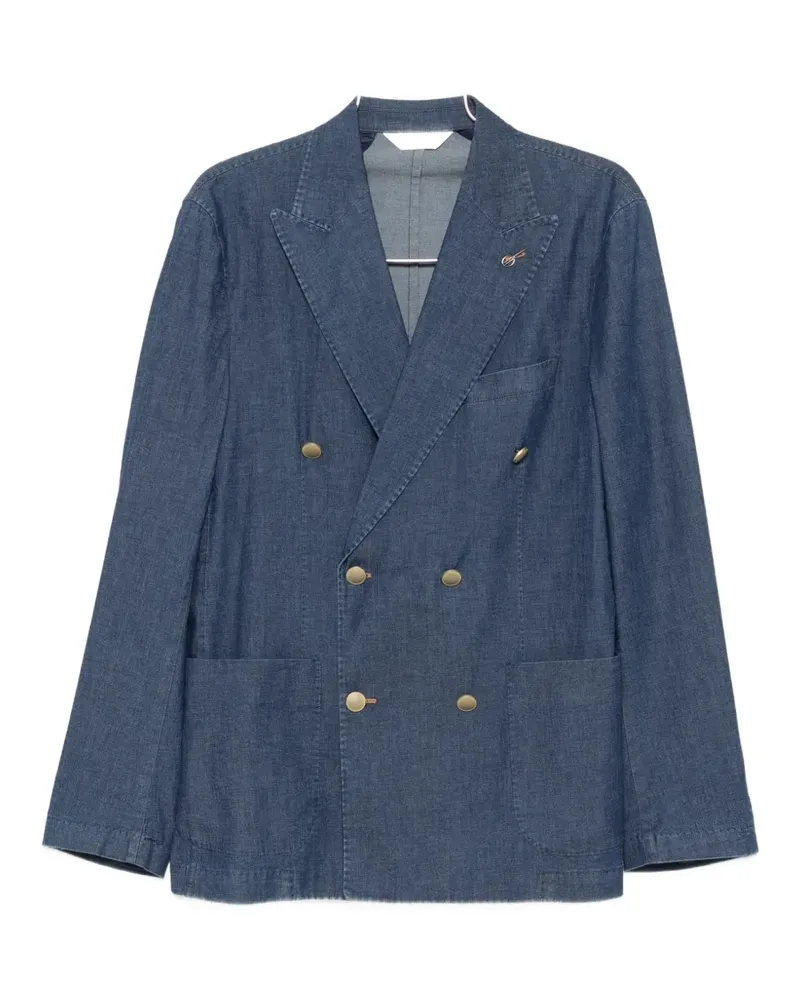 PAOLONI double-breasted peak-lapels blazer - Blau Blau