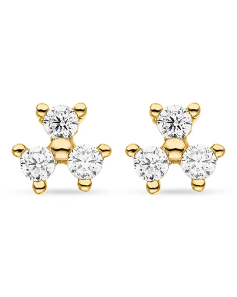 VEYNOU 14kt Fleur Gelbgoldohrstecker mit Diamanten Gold