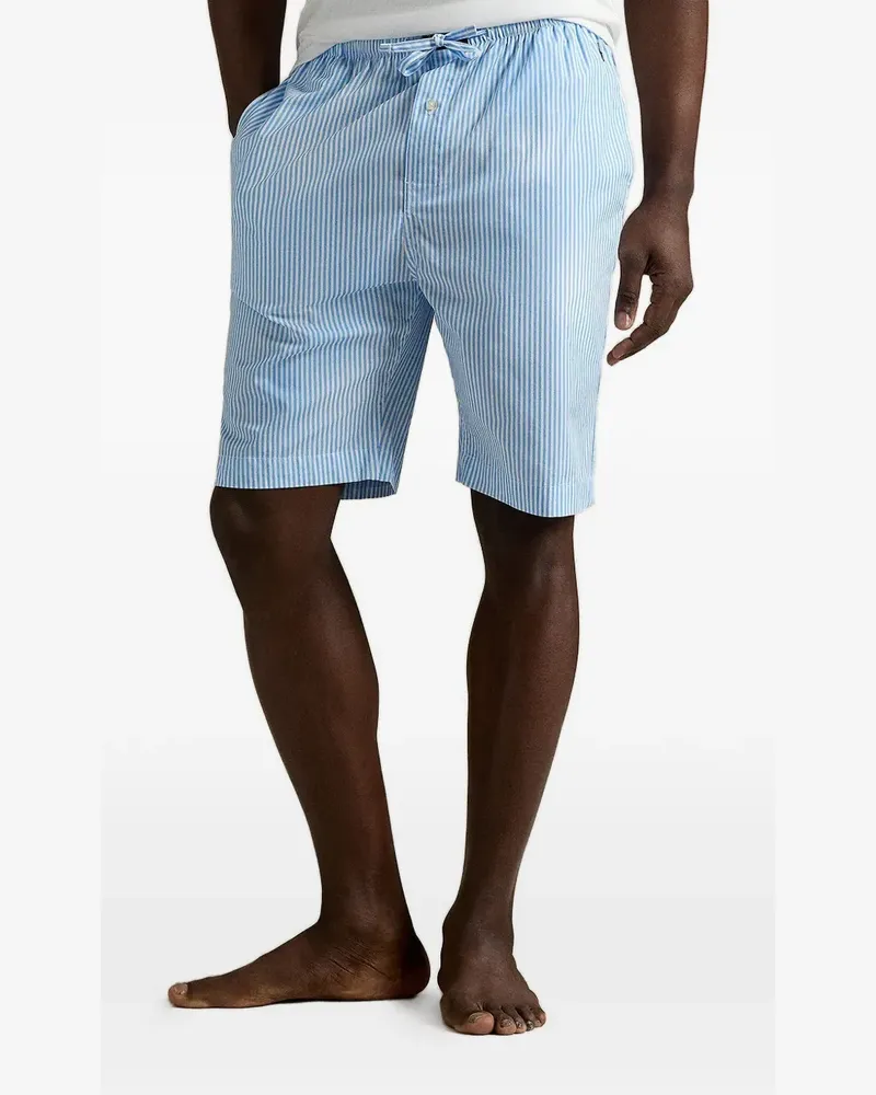 Ralph Lauren vertical-stripe drawstring pajama bottom - Blau Blau
