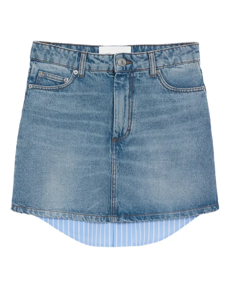 AMI Paris Jeans-Minirock mit gestreiftem Einsatz - Blau Blau