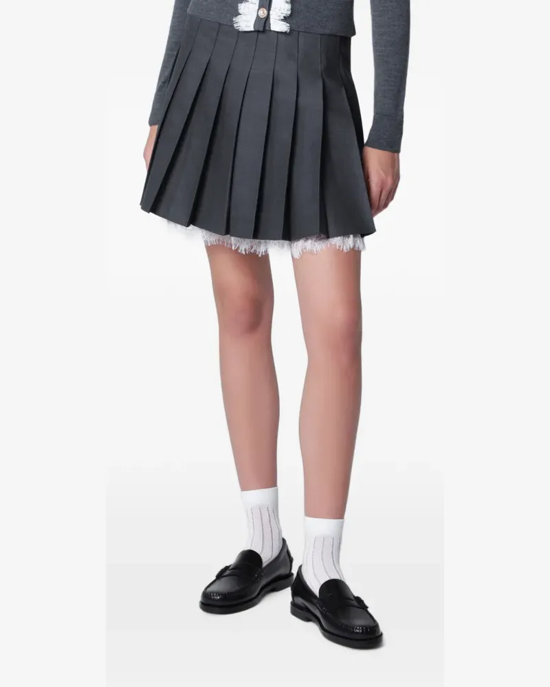 Self-Portrait pleated mini skirt - Grau Grau