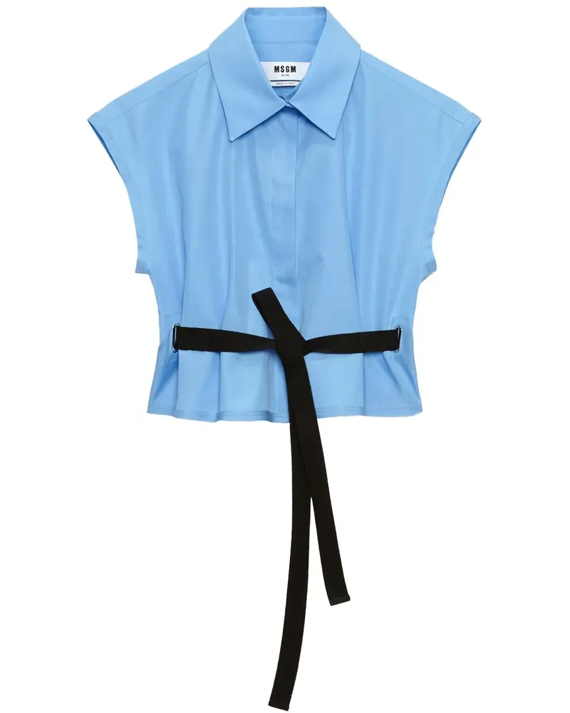 MSGM Bluse mit Gürtel - Blau Blau