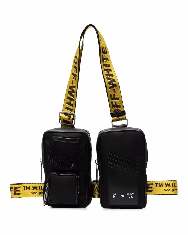 OFF-WHITE Schultertasche mit zwei Fächern - Schwarz Schwarz
