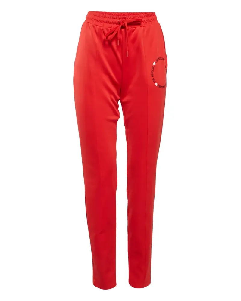 Moschino 2000s Jerseyhose mit Logo-Print - Rot Rot