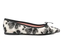 Ballerinas mit Blumen-Print - Nude