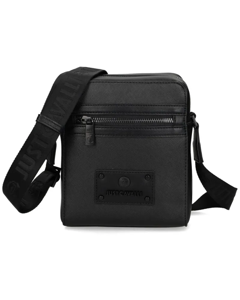 Just Cavalli Kuriertasche mit Logo-Schild - Schwarz Schwarz