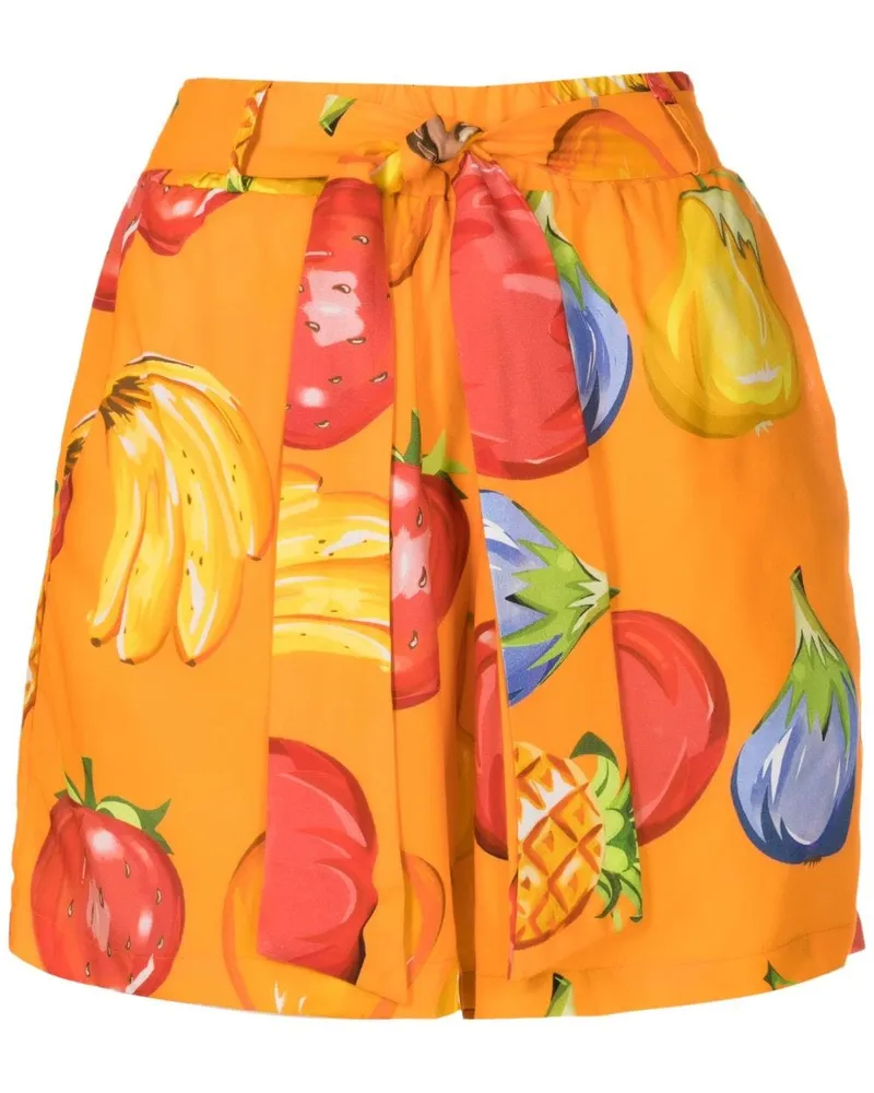 Amir Slama Shorts mit grafischem Print Orange