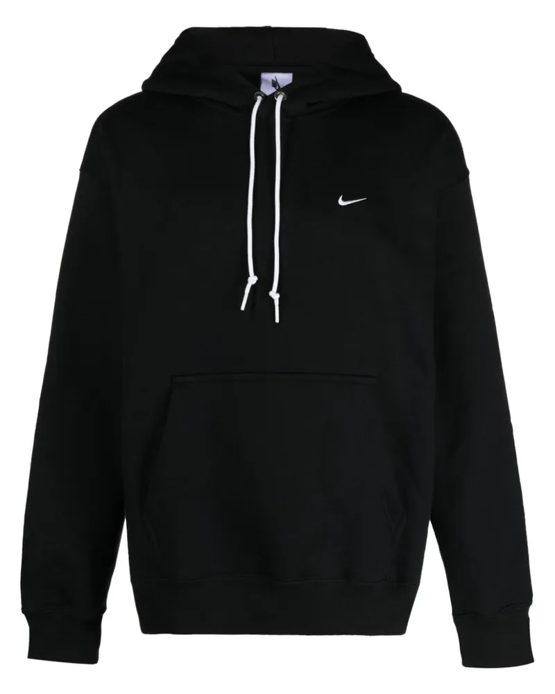 Nike Hoodie mit Swoosh-Stickerei Schwarz