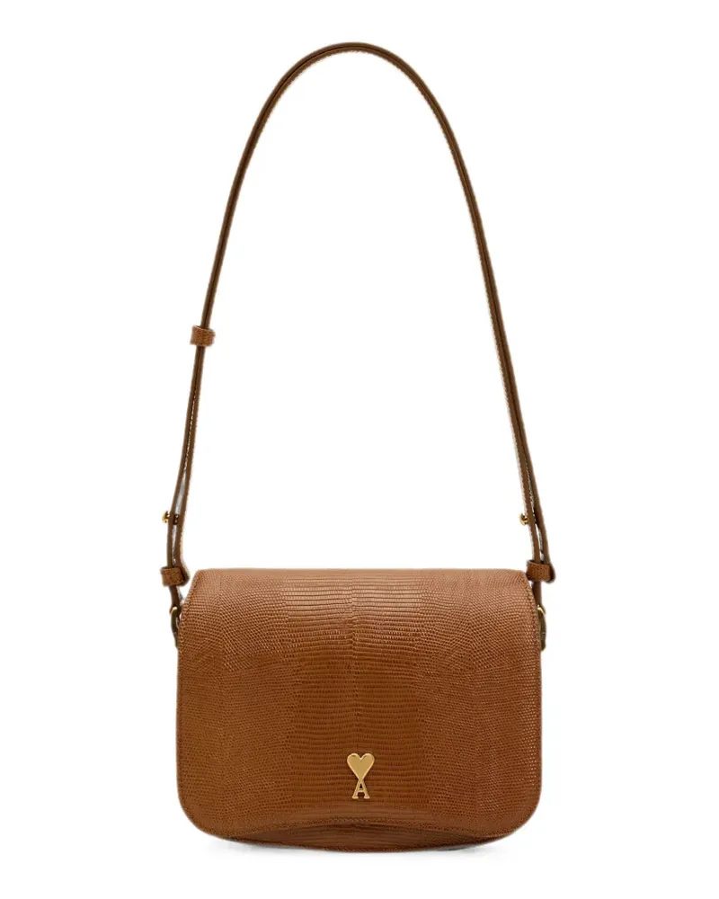 AMI Paris Paris Paris Tasche aus Rindsleder mit Echsenprägung - Braun Braun