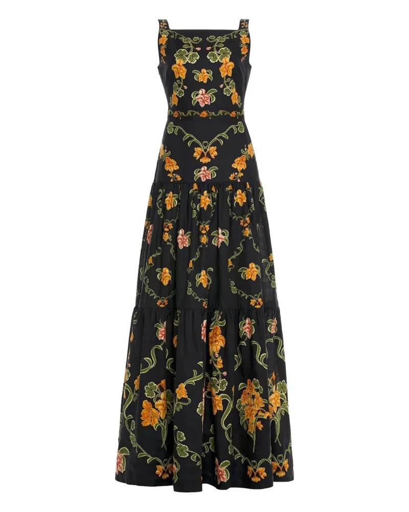 AGUA BENDITA Abeja Cordillera floral dress - Schwarz Schwarz