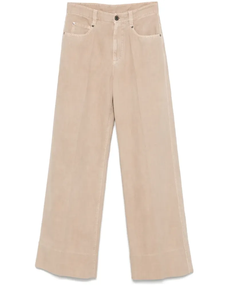 Brunello Cucinelli Weite Hose mit Bügelfalten - Nude Nude