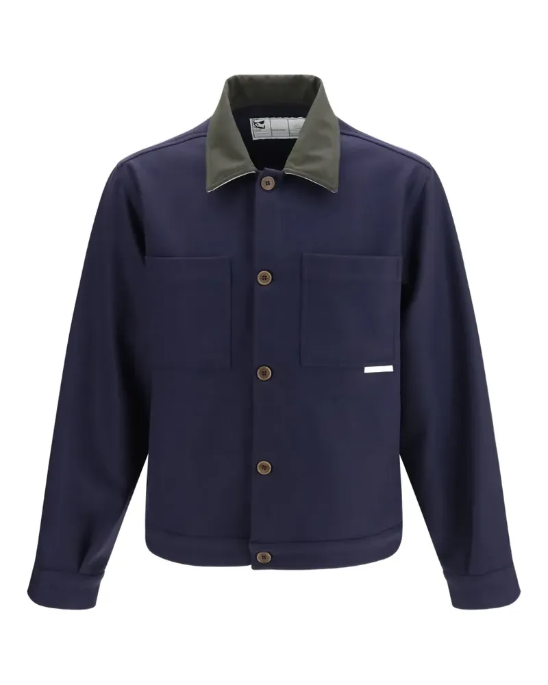 GR10K Hemdjacke mit Knopfleiste - Blau Blau