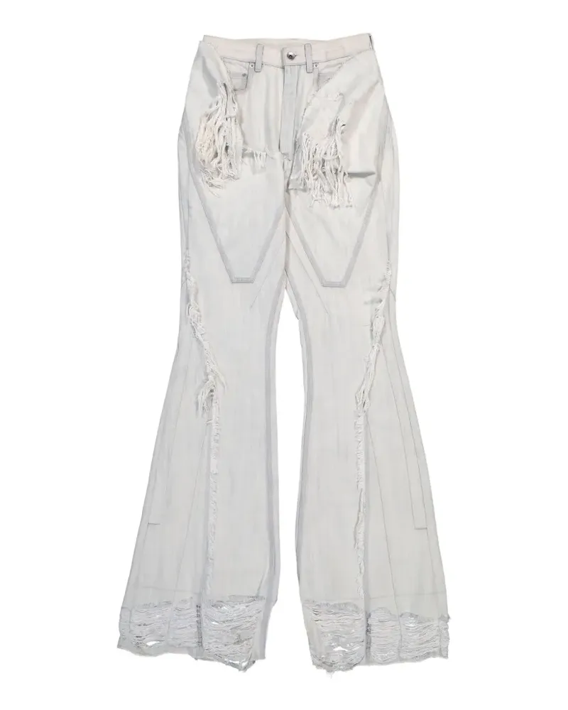 DRKSHDW by Rick Owens Slivered Bootcut frayed jeans - Weiß Weiß