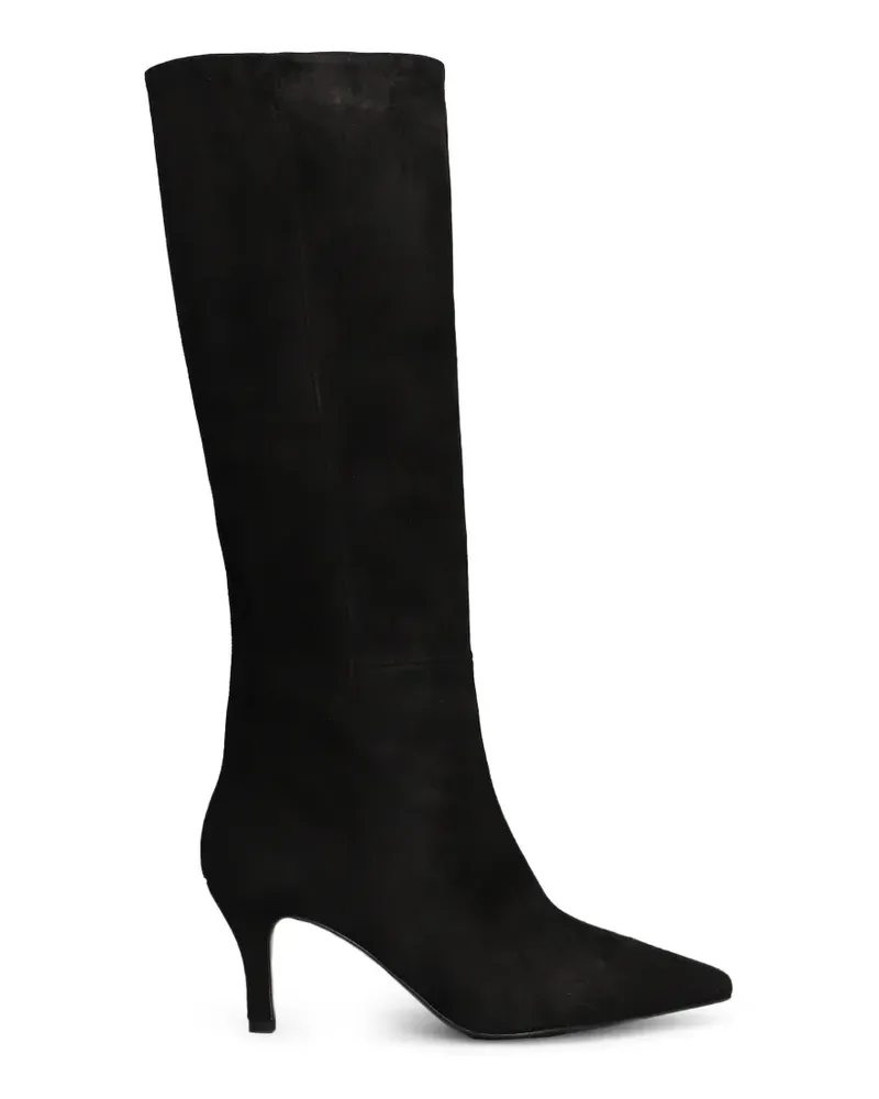 Bianca Di Wildlederstiefel mit spitzer Kappe - Schwarz Schwarz