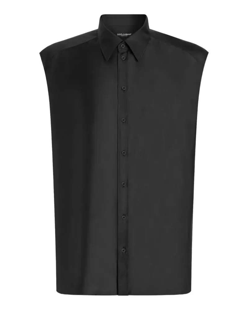 Dolce & Gabbana Hemd aus Seidentwill - Schwarz Schwarz