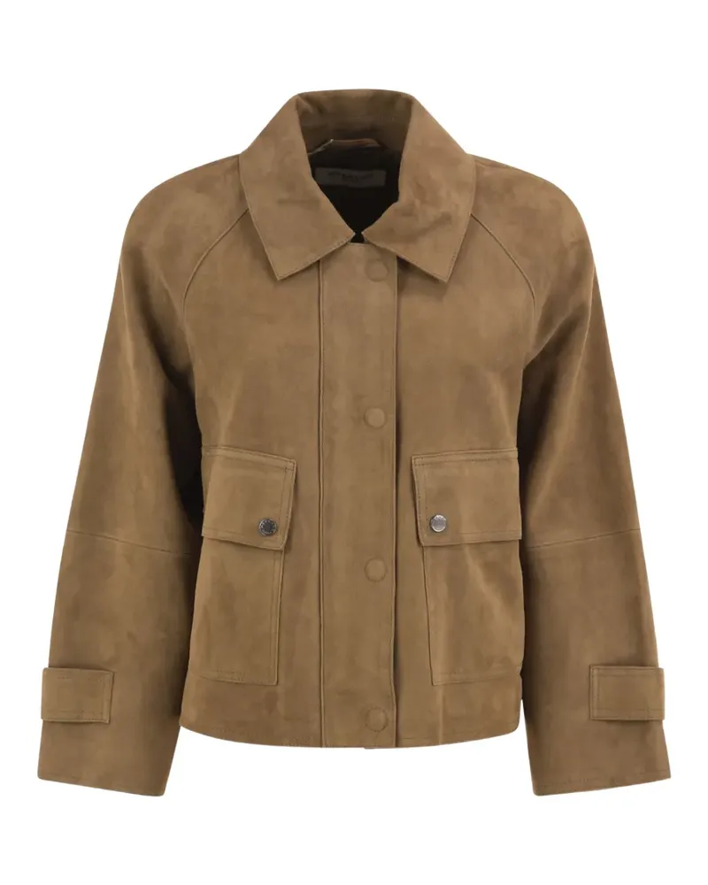 Max Mara Wildlederjacke mit Raglanärmeln - Braun Braun