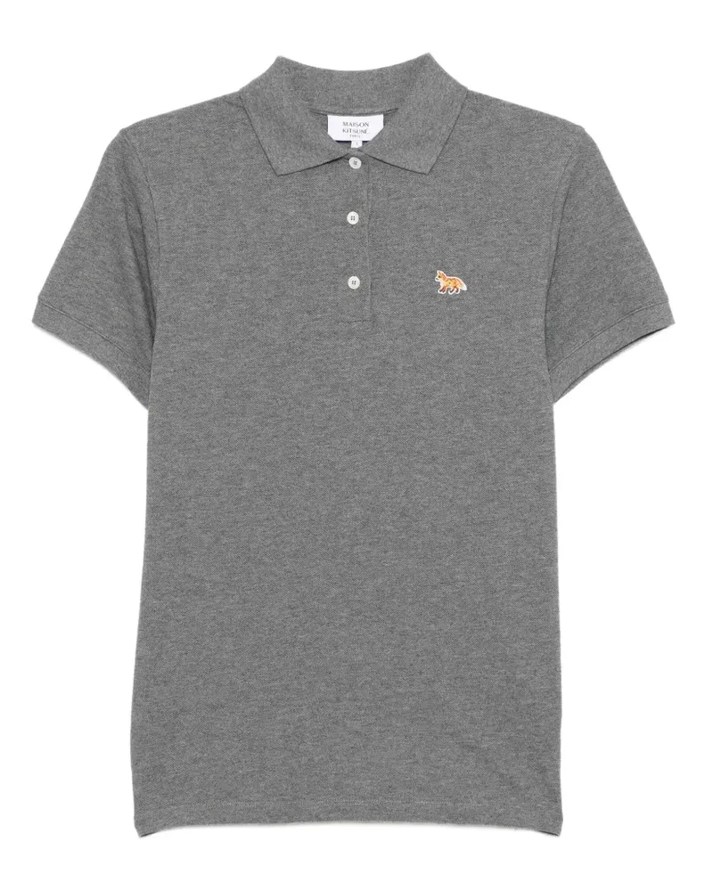 Kitsuné Poloshirt mit Fuchs-Stickerei - Grau Grau