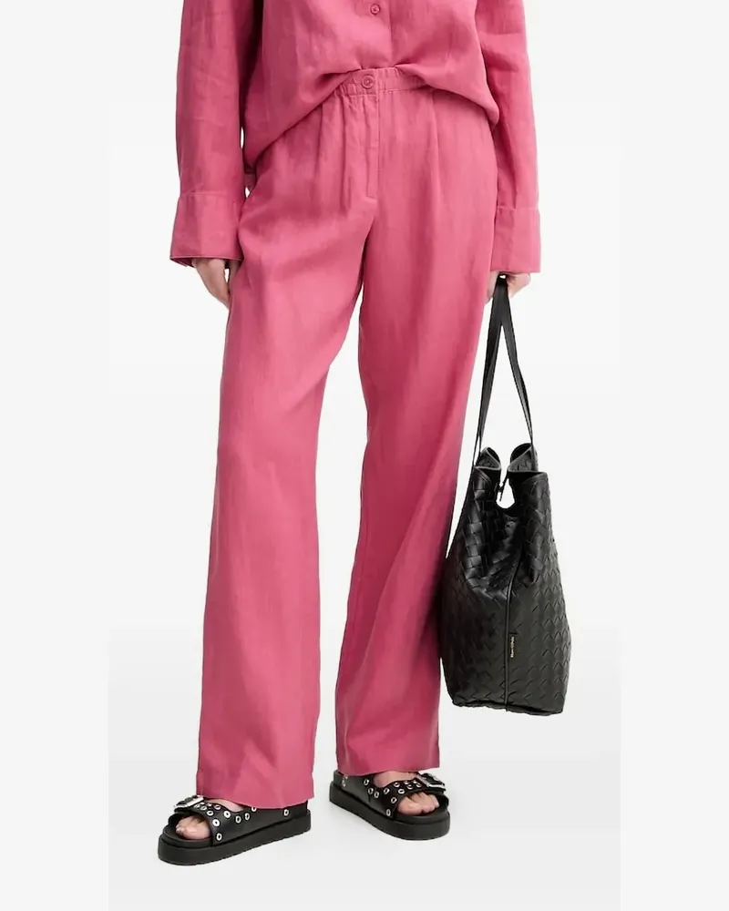 Samsøe & Samsøe Leinenhose mit elastischem Bund - Rosa Rosa
