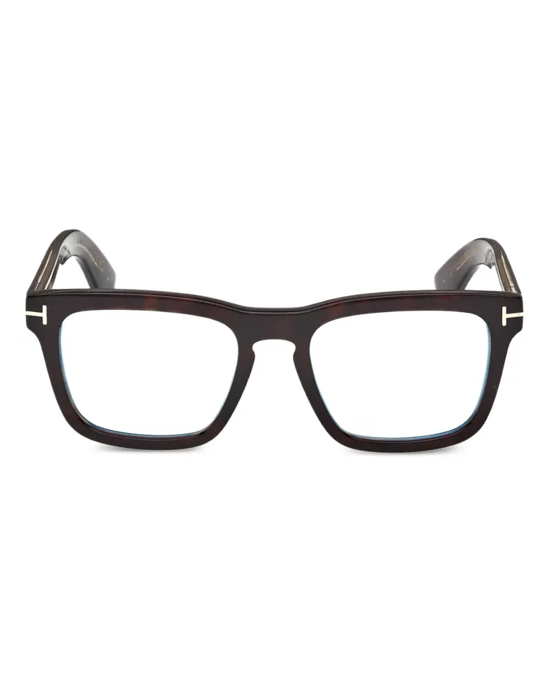 Tom Ford Eckige Brille mit Schildpattmuster - Braun Braun