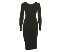 Pre-owned geripptes Midikleid - Schwarz